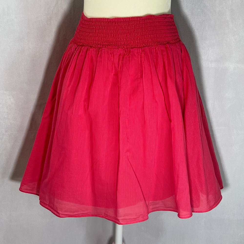 CLUB. MONACO Bright Pink 100% Cotton Full or Circle Mini Skirt Size XS